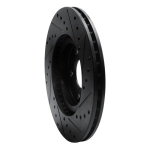 Chrysler PT Cruiser Brake Rotor (1) - Front Left - R1 Concepts - Drilled & Slotted - Black - `01-`10